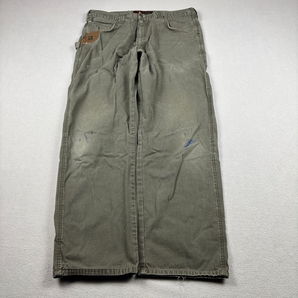 Wrangler Riggs Workwear Carpenter Pants Mens 38x32 Olive Green Ripstop